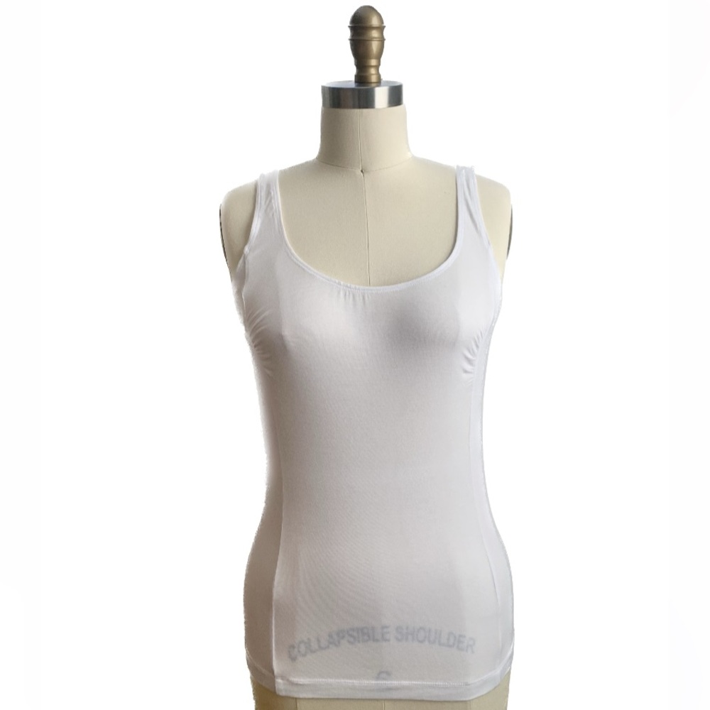 CAbi • Women's Sleeveless Basic White Solid Blouse Scoop Neck Tank - Size S